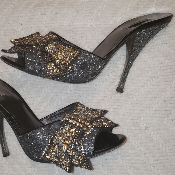 Miu Miu prada glitter mules shoes size 8 - Picture 9 of 11